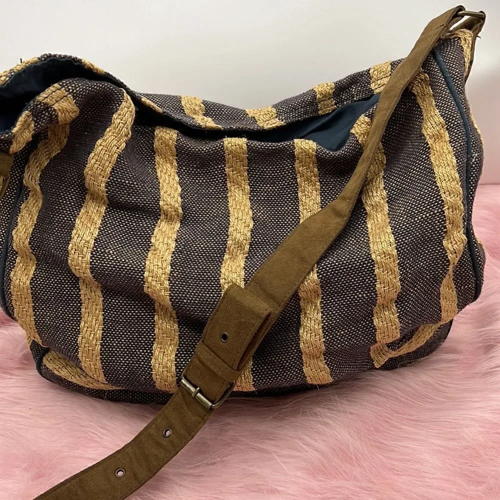 O’Neill burlap jute summer beach shoulder crossbody bag